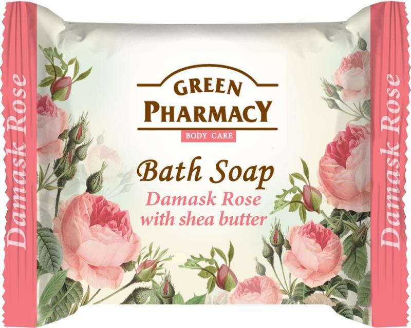 Green Pharmacy szappan-damaszkuszi rózsa és sheavaj tartalommal 100 g