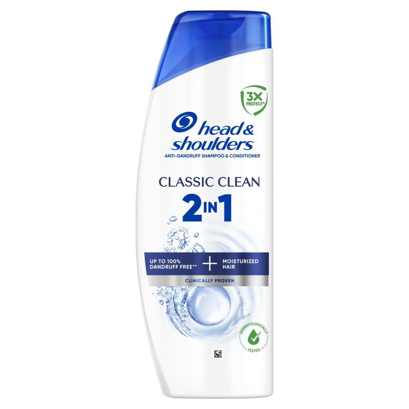 Head & Shoulders Classic Clean 2az1-ben korpásodás elleni sampon 400ml. Friss tiszta Illat