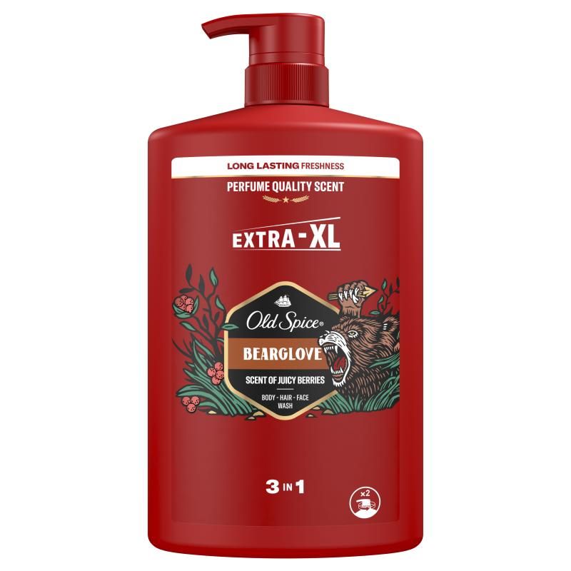 Old Spice Bearglove Férfi 3 az 1-ben Sampon és Tusfürdő, 1000 ml