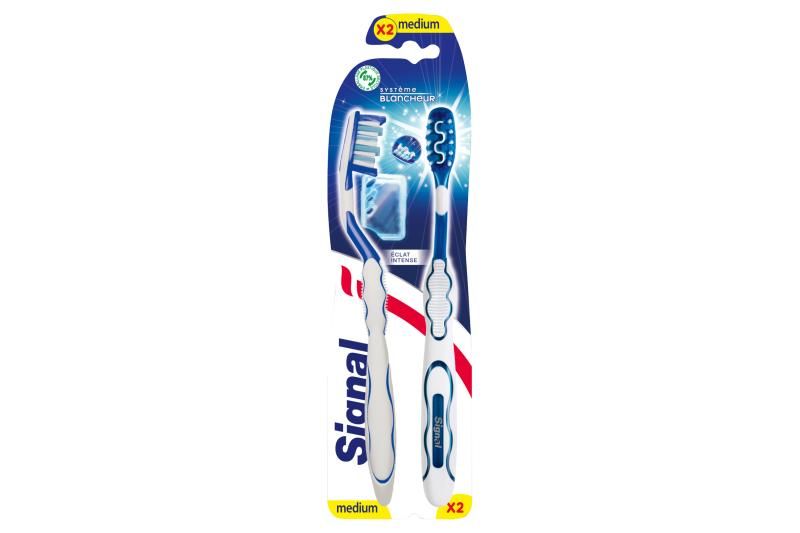 Signal White Now White System Medium Duopack közepes keménységű fogkefe 2 db
