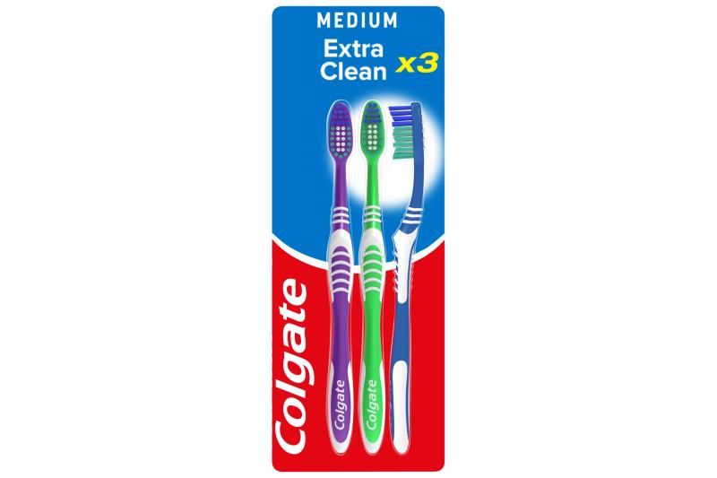 Colgate Extra Clean közepes fogkefe 3 db