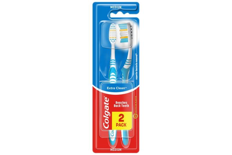 Colgate Extra Clean közepes fogkefe 2 db