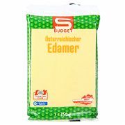 S-Budget Edami osztrák, zsíros, félkemény, darabolt sajt pasztőrözött tejből 350 g