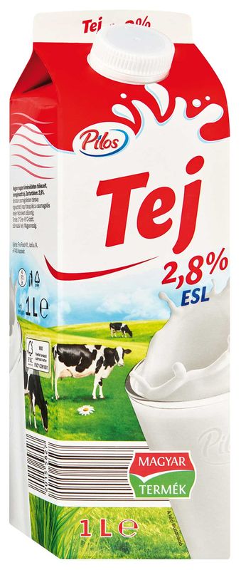 Arfigyelo product data sample: Pilos Friss Tej 2,8%, 1l,