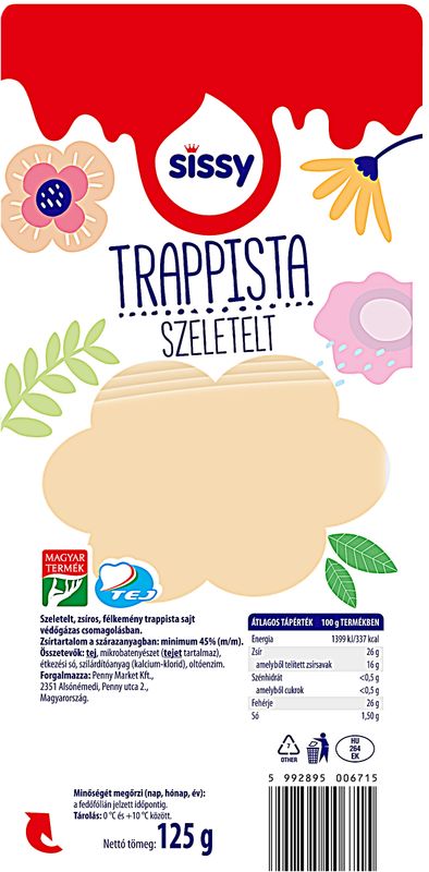 Sissy szeletelttrappista natúr
